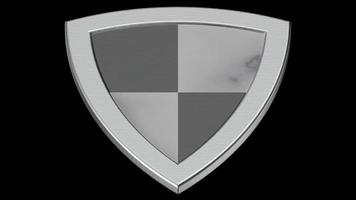 black white shield silver medieval 3d illustration render photo