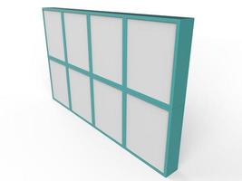 mockup light blue blank multimedia wall 3d illustration photo