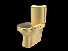 gold toilet wc 3d illustration photo