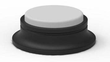 white button isolated 3d illustration render photo