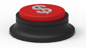 red dollar money button isolated 3d illustration render photo