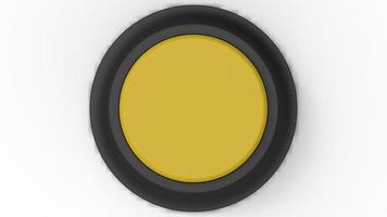 yellow button isolated 3d illustration render photo