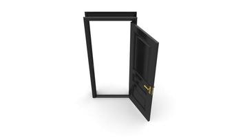 Set of different black door isolated 3d illustration render on white background photo