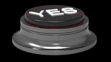 yes button red and white isolated 3d illustration render photo