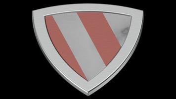 escudo rojo plata medieval 3d ilustración render foto