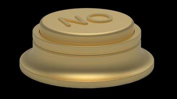 gold button no isolated 3d illustration golden render photo