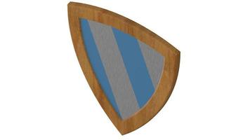 wood shield medieval 3d illustration render photo