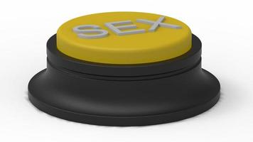 botón amarillo sexo aislado render 3d ilustración foto
