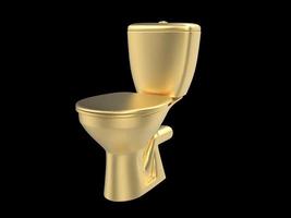 inodoro de oro wc ilustración 3d foto