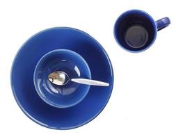 set of blue dishware photo