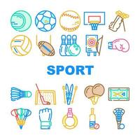 Sport Game Sportsman Activity Icons Set Vector