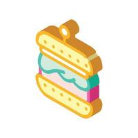 hamburger with vegan cutlet isometric icon vector illustration