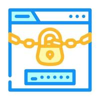 password lock color icon vector illustration line