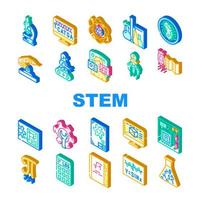 Stem Engineer Process And Science Icons Set Vector