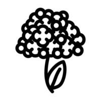 hortensia flor línea icono vector ilustración