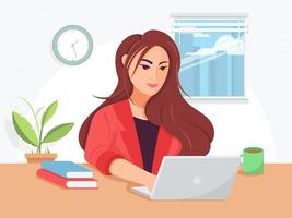 Business woman in flat design.