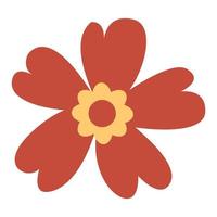 Vector red flower isolated on a white background.