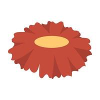 Vector red flower isolated on a white background.