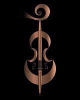 Musical illustration, elegant golden harp on a black background. Logo for music concerts, poster vector