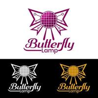 mascot logo, light and butterfly symbol, simple, unique and modern design vector