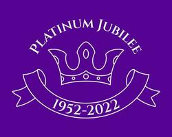 Platinum Jubilee 1952-2022 poster with crown and the inscription. Great for poster, banner, signboard, greeting card, flyer, print, web page, logo. Vector illustration