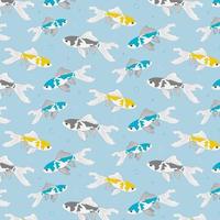 Beautiful pattern with fancy goldfish. Fish comet. Pattern with pastel colors. Pattern with aquarium fish. Vector illustration