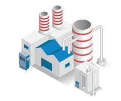 Isometric design concept illustration. factory with chimney vector