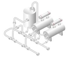 Isometric design concept illustration. oil and gas industry pipes and tubes vector