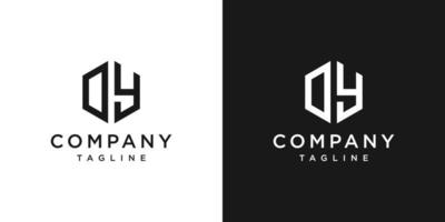 plantilla de icono de diseño de logotipo de monograma de letra creativa dy fondo blanco y negro vector