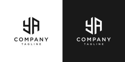 Creative Letter YA Monogram Logo Design Icon Template White and Black Background vector