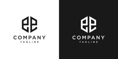 Creative Letter EE Monogram Logo Design Icon Template White and Black Background vector