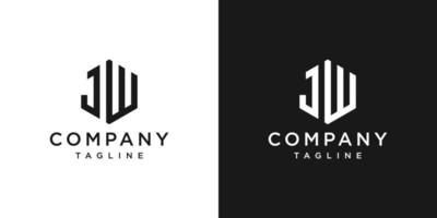 Creative Letter JW Monogram Logo Design Icon Template White and Black Background vector