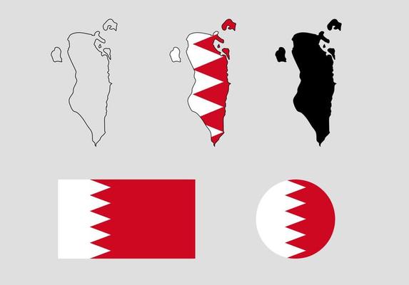 Kingdom of Bahrain map flag