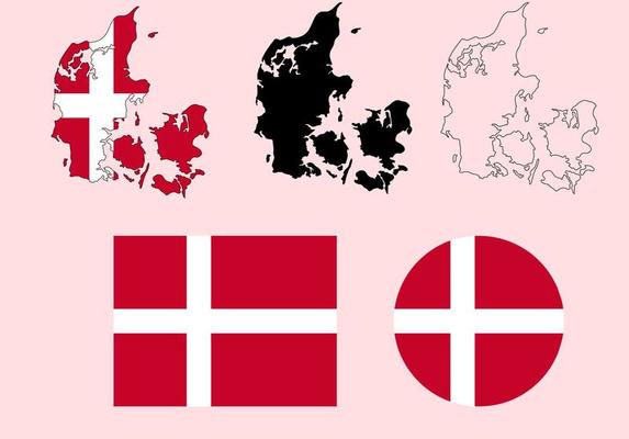 denmark map flag icon set