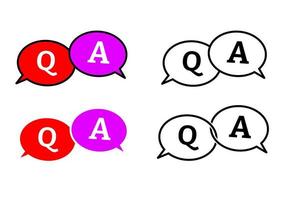 question and answer bubble icon set vector