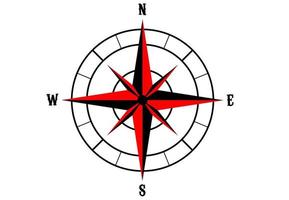 compass rose pictogram isolated on white background vector