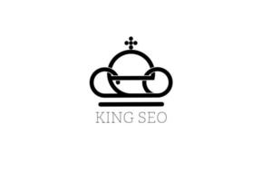 logotipo de la corona del rey seo sobre fondo blanco vector