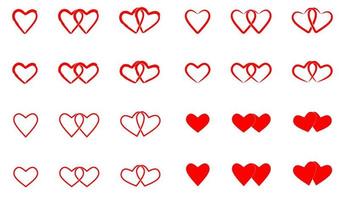 heart icon set vector