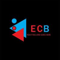 diseño creativo del logotipo de la letra ecb con gráfico vectorial vector