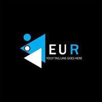 diseño creativo del logotipo de la letra eur con gráfico vectorial vector