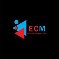 diseño creativo del logotipo de la letra ecm con gráfico vectorial vector