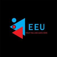 diseño creativo del logotipo de la letra eeu con gráfico vectorial vector