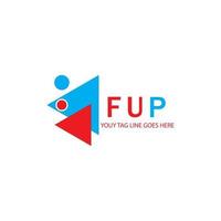 diseño creativo del logotipo de la letra fup con gráfico vectorial vector