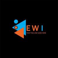 diseño creativo del logotipo de la letra ewi con gráfico vectorial vector