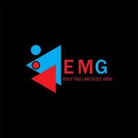 diseño creativo del logotipo de la letra emg con gráfico vectorial vector