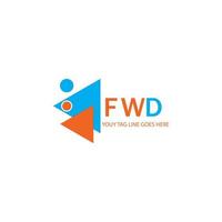 diseño creativo del logotipo de la letra fwd con gráfico vectorial vector