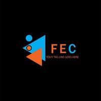 diseño creativo del logotipo de la letra fec con gráfico vectorial vector