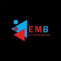 diseño creativo del logotipo de la letra emb con gráfico vectorial vector