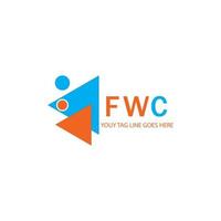 diseño creativo del logotipo de la letra fwc con gráfico vectorial vector