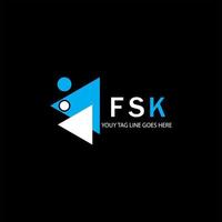 diseño creativo del logotipo de la letra fsk con gráfico vectorial vector